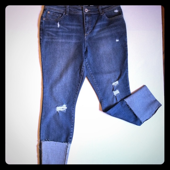 INC International Concepts Denim - INC skinny leg cuffed jeans size 12 nwt!!
